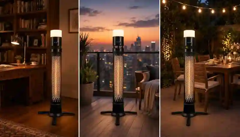 Electric Patio Heater with LED Light
